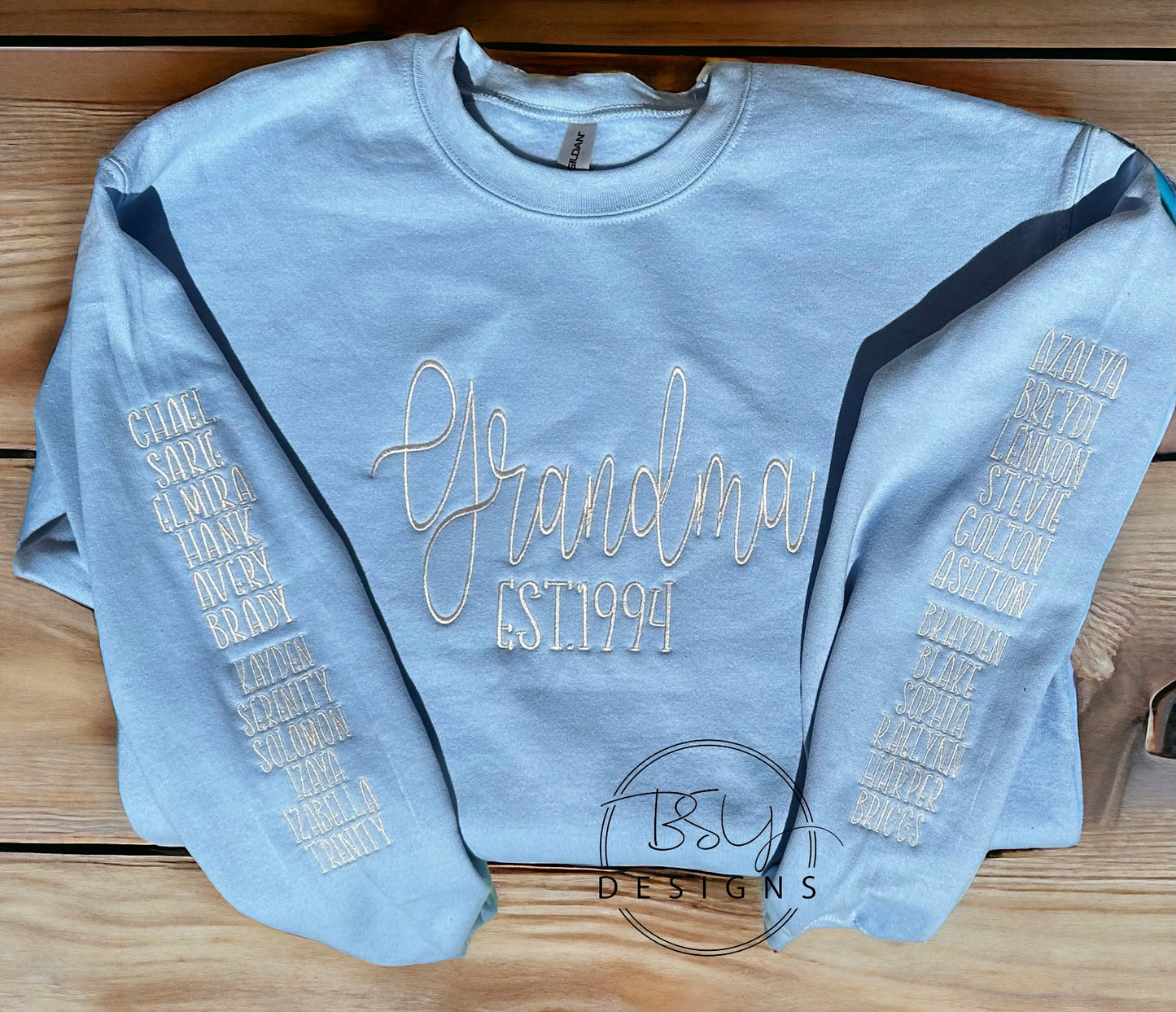 Grandma custom embroidered crewneck sweatshirt