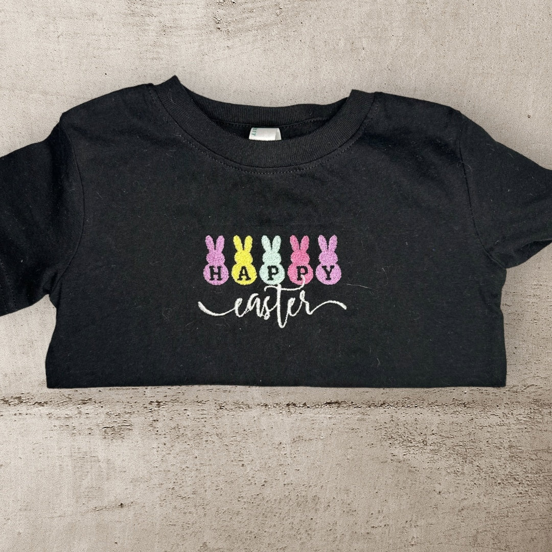 Happy Easter Peeps embroidered