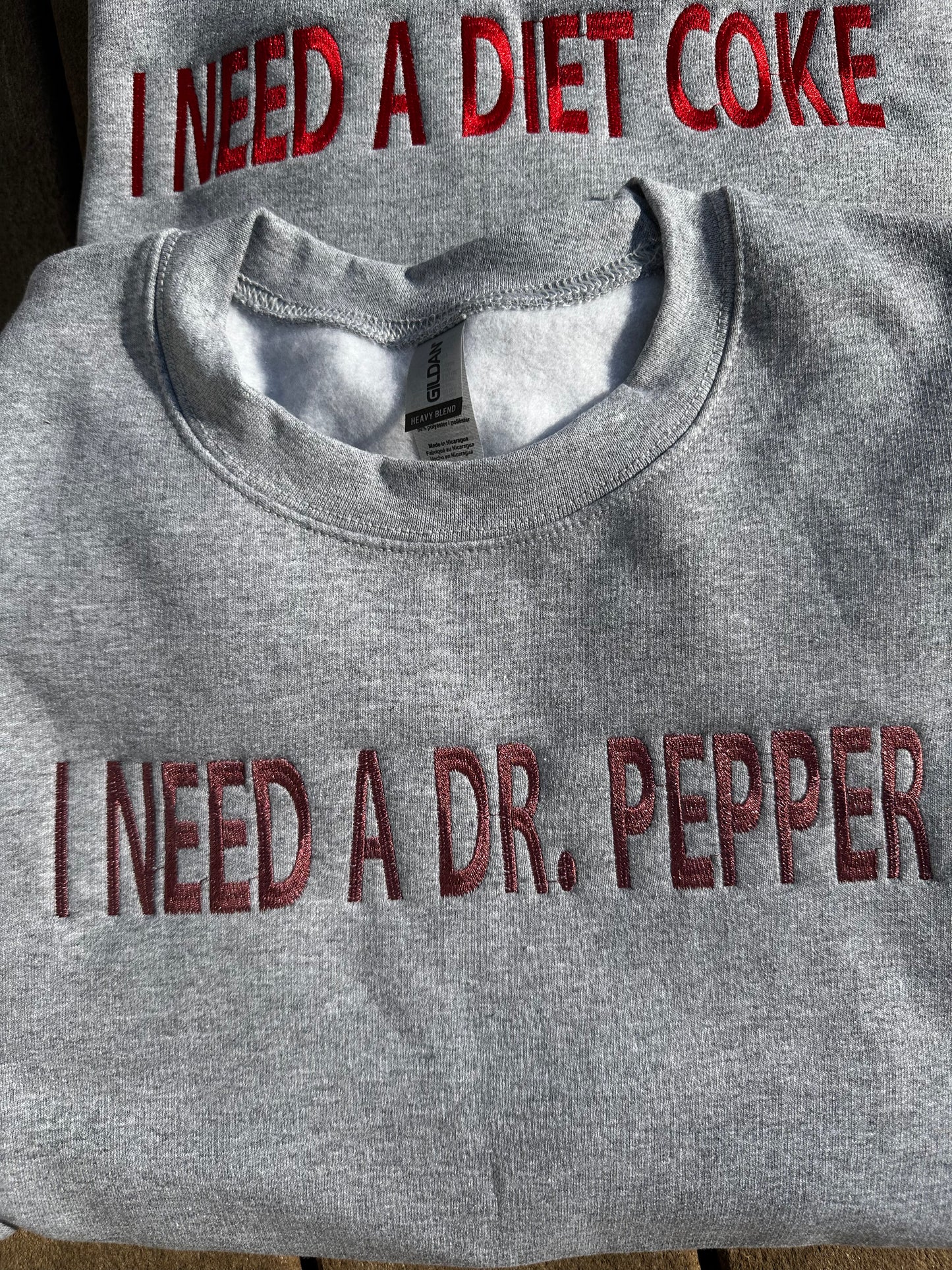 I need a ____ embroidered sweatshirt