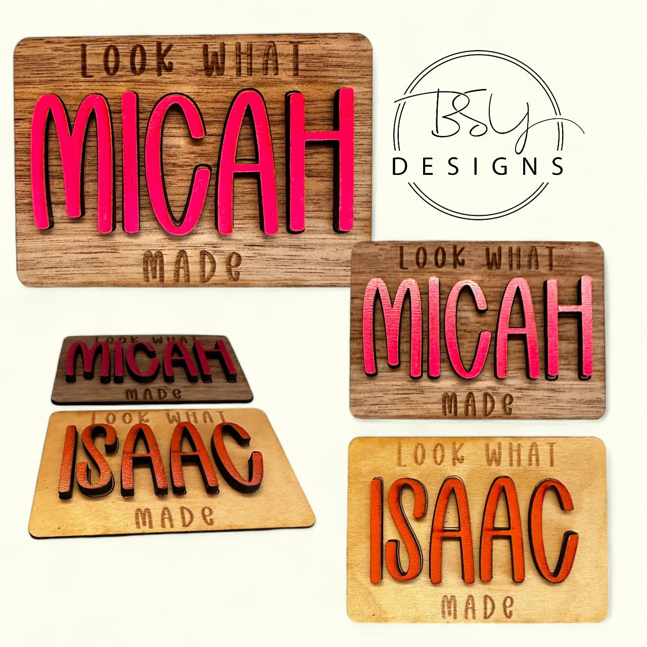 Custom “look what I made” name magnet