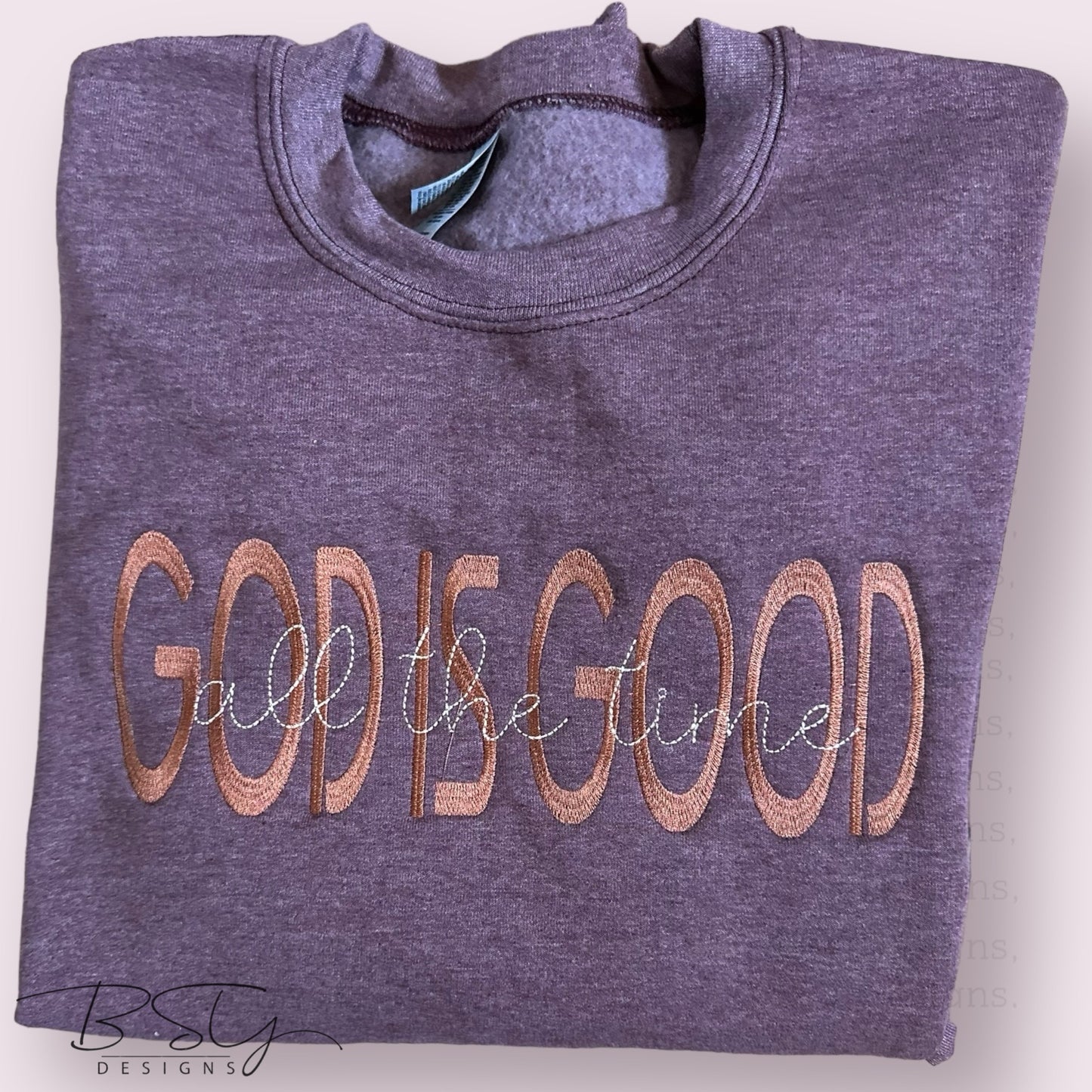 God is good embroidered crewneck sweatshirt