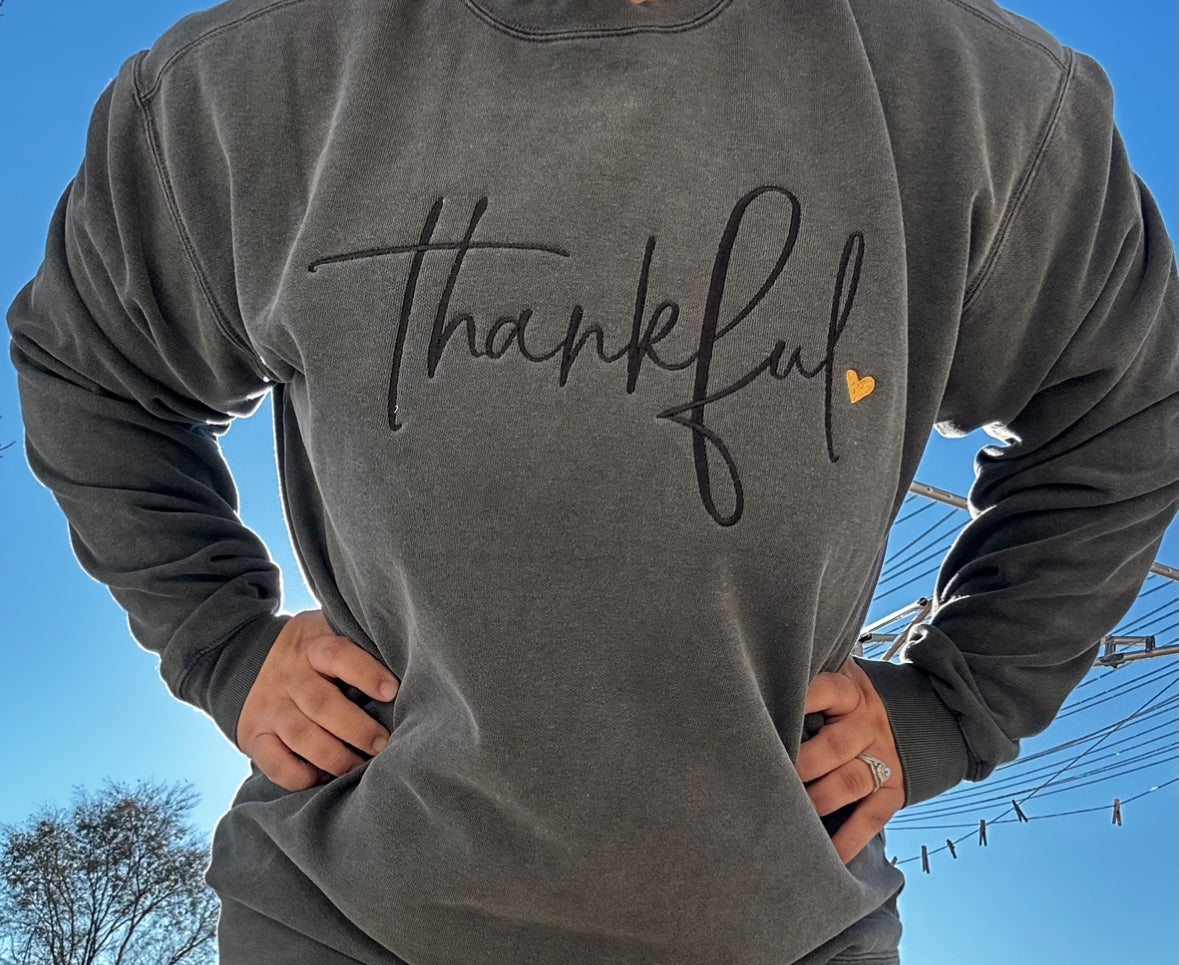 Thankful embroidered sweatshirt