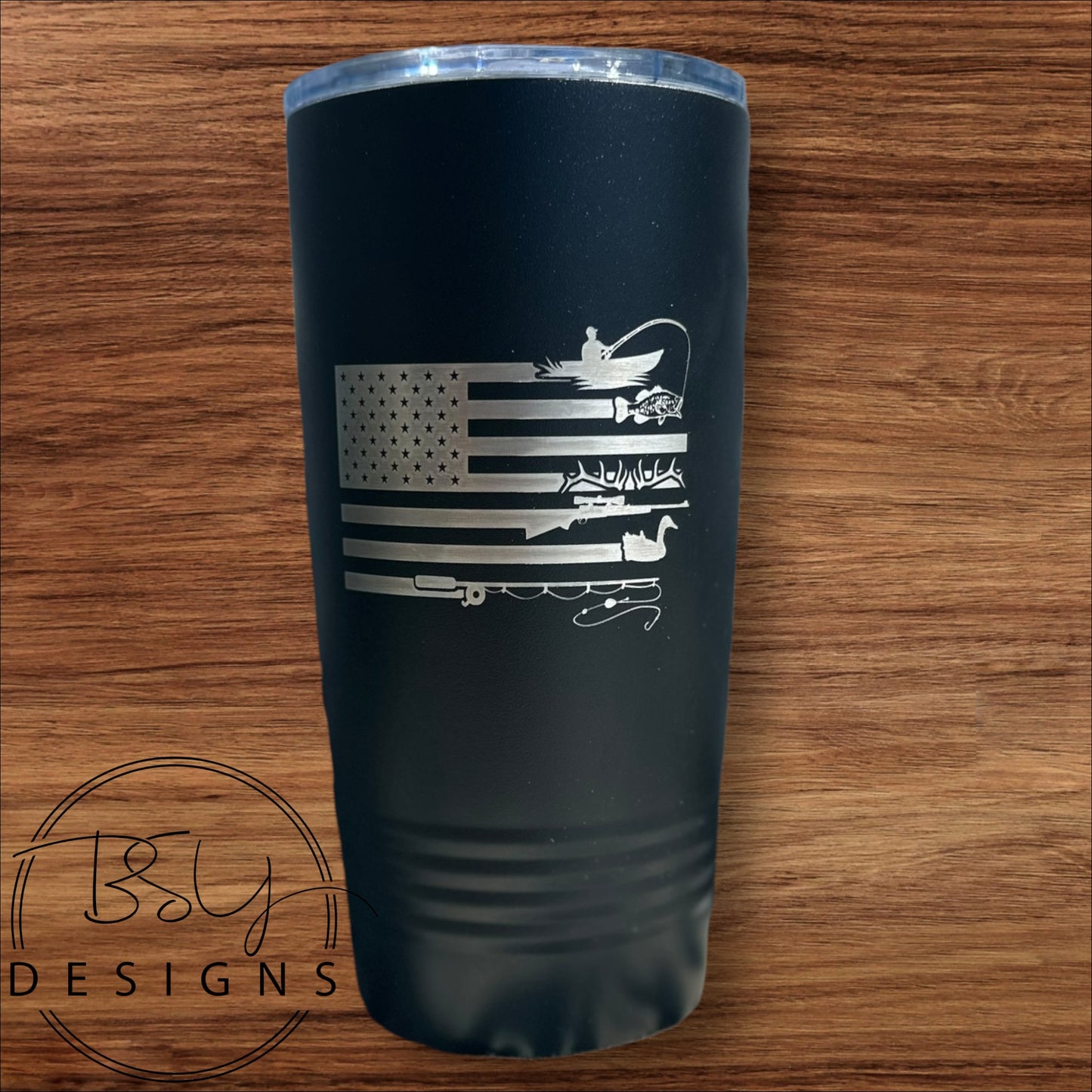 Hunting/fishing engraved tumbler