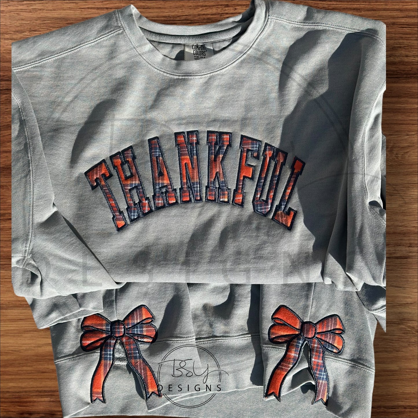 Thankful embroidery applique