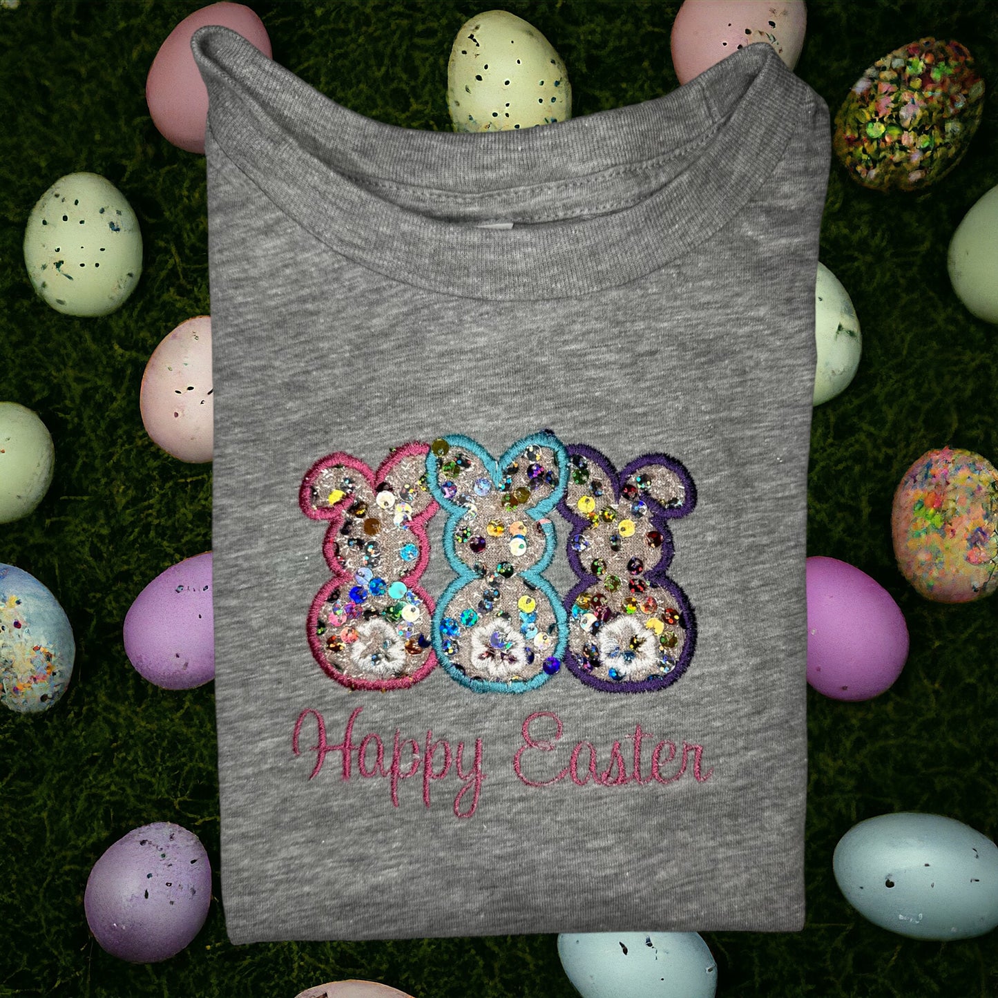 Happy Easter 3 bunnies