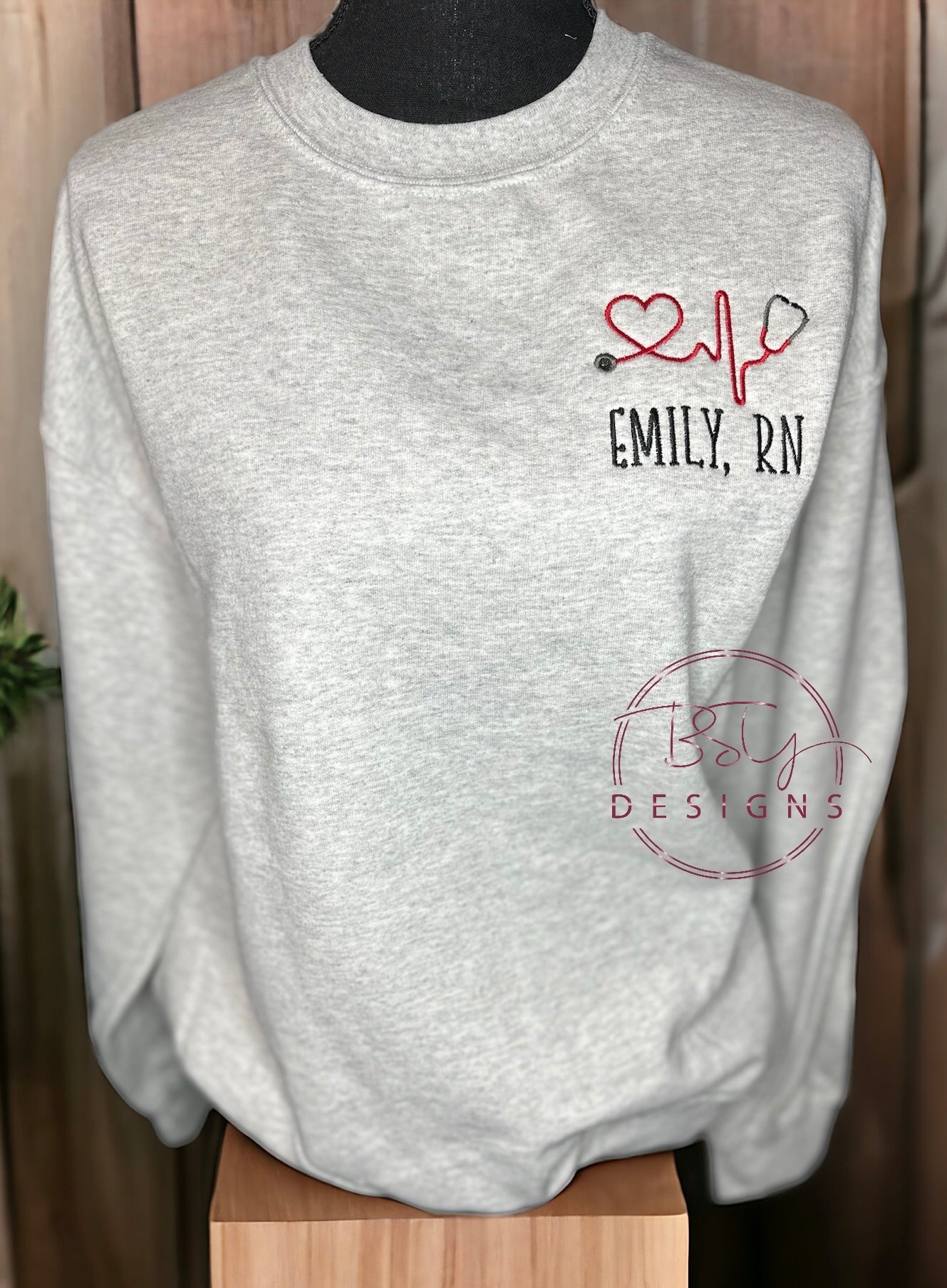 Stethoscope healthcare worker embroidered shirt