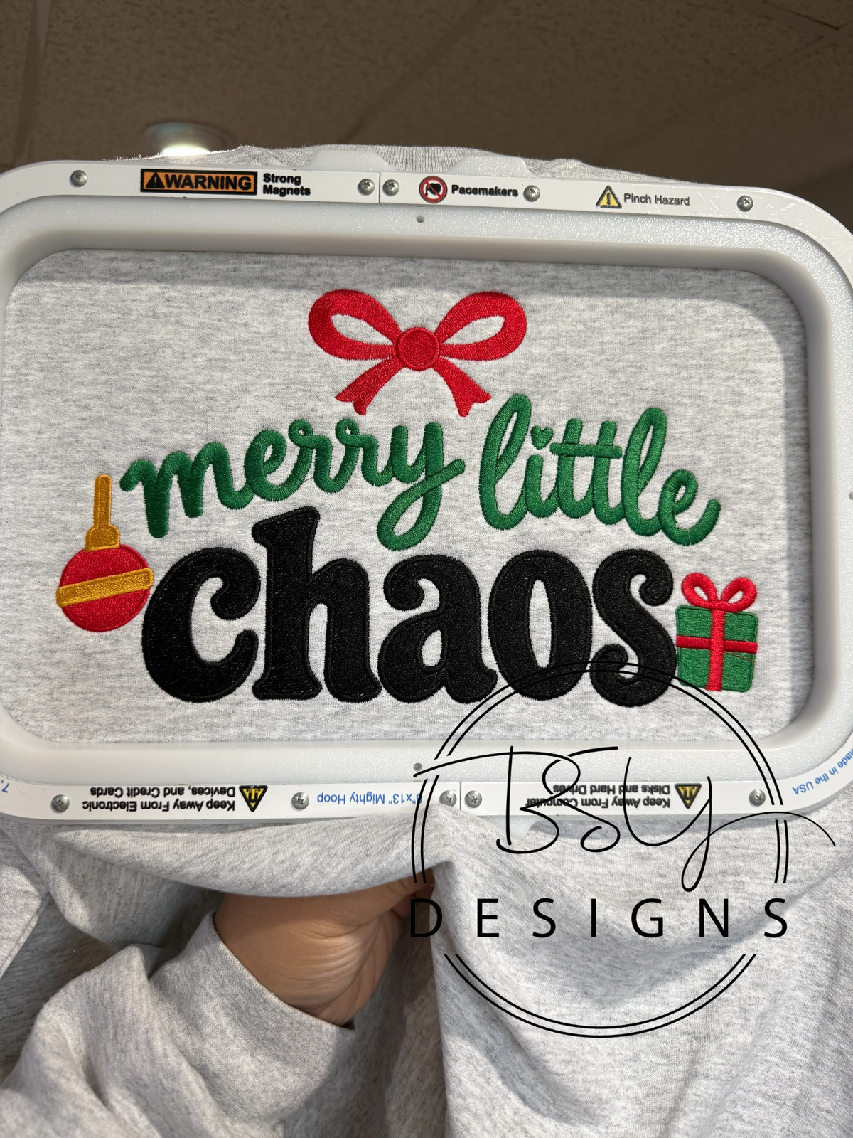 Merry Little Chaos Embroidered Christmas Crewneck
