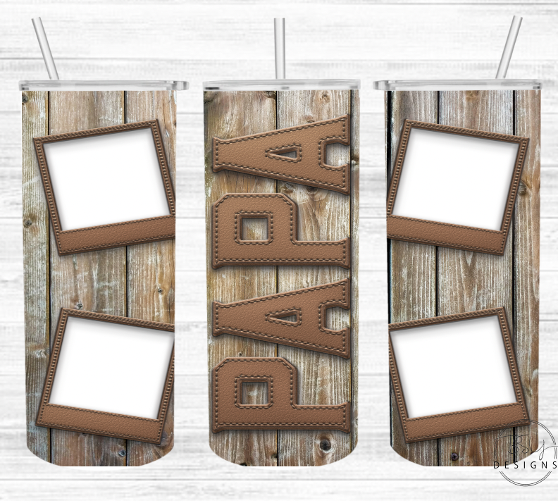 Papa custom photo tumbler
