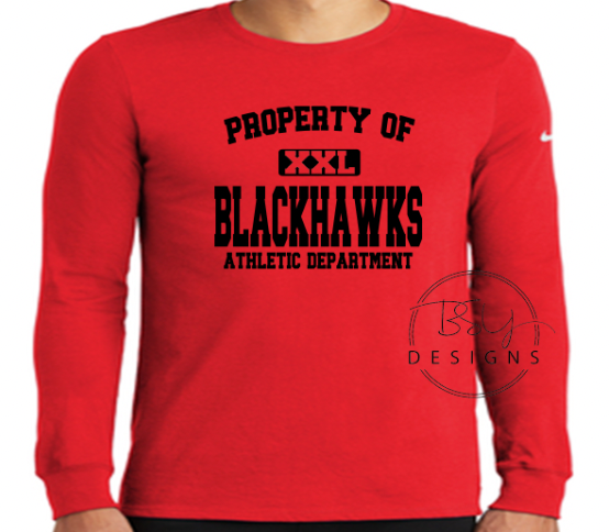 Nike Property of Blackhawks