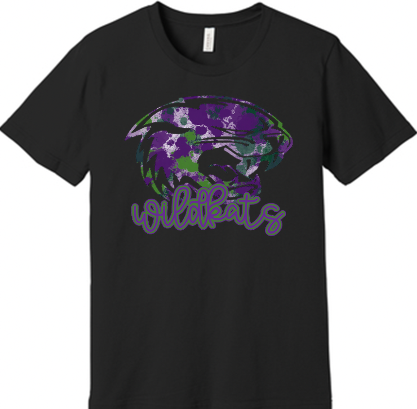 Wildkat paint splatter mascot