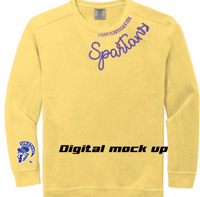 Spartans chain embroidered crewneck sweatshirt