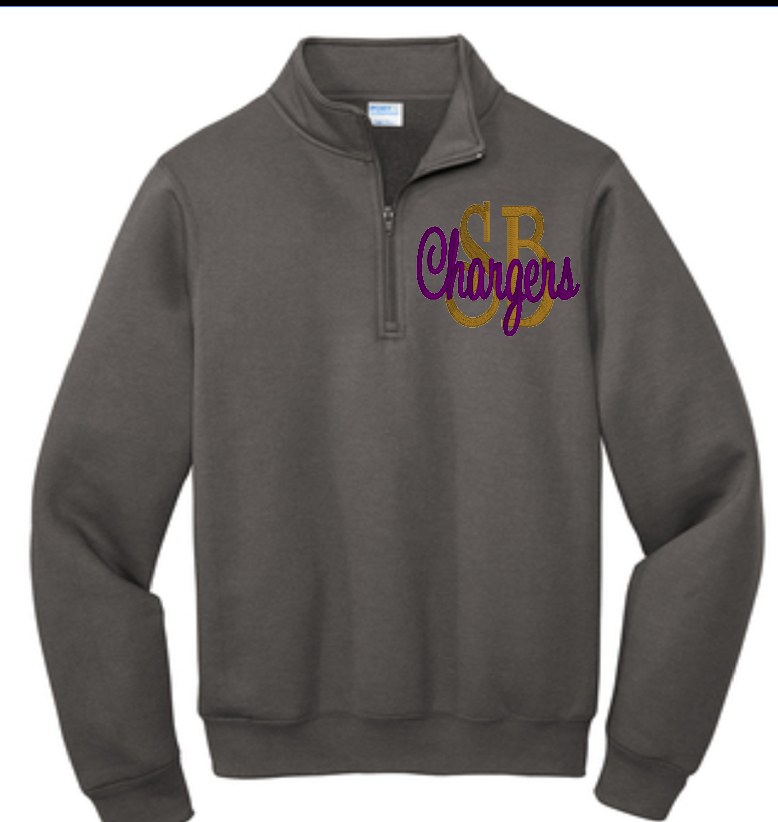 1/4 zip port & company embroidered sweatshirt SB Chargers