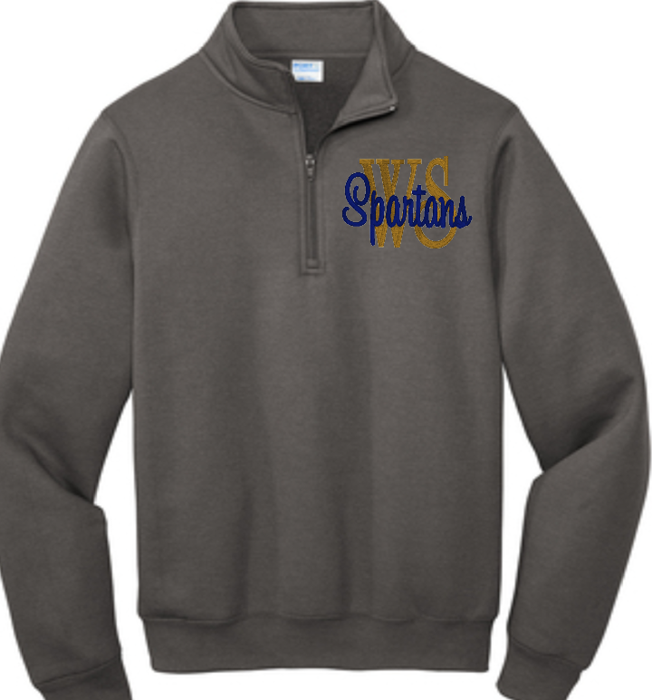 1/4 zip port & company embroidered sweatshirt WS Spartans