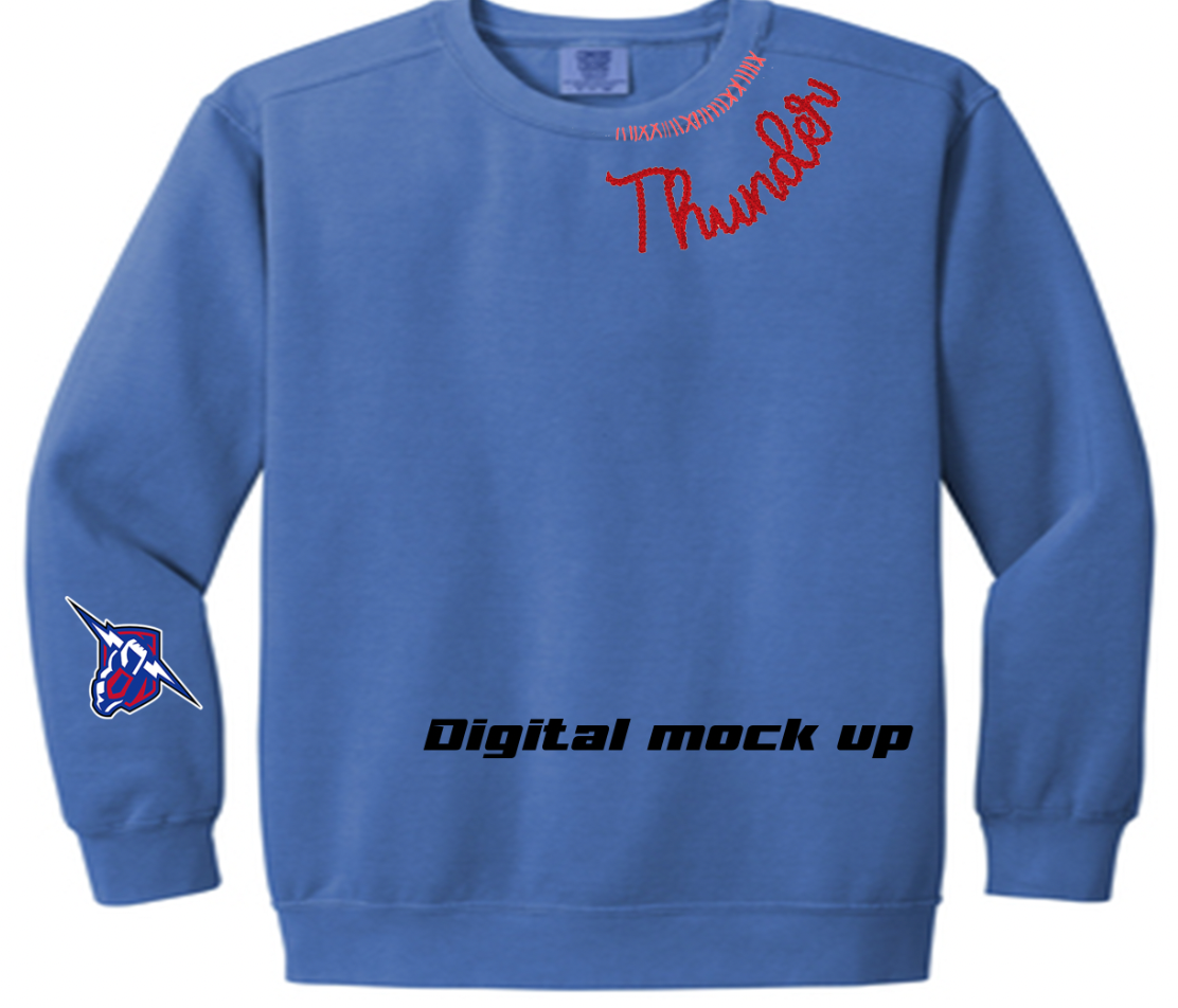 NC Thunder chain embroidered crewneck sweatshirt