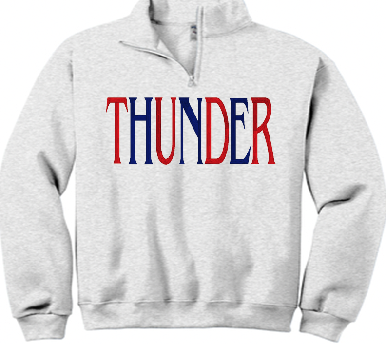 1/4 zip Jerzees Cadet Collar Thunder alternating embroidered sweatshirt
