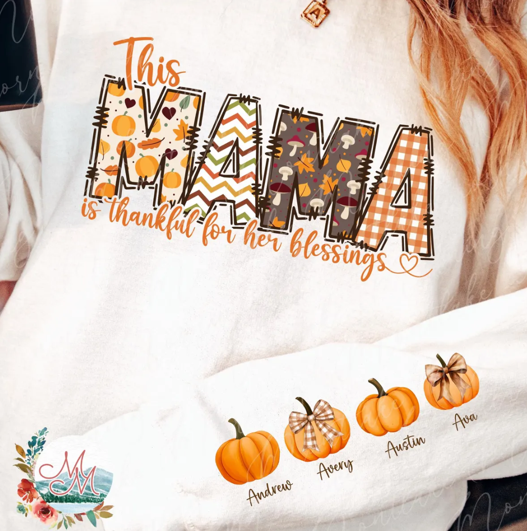 This mama is thankful for her blessings *customizable*