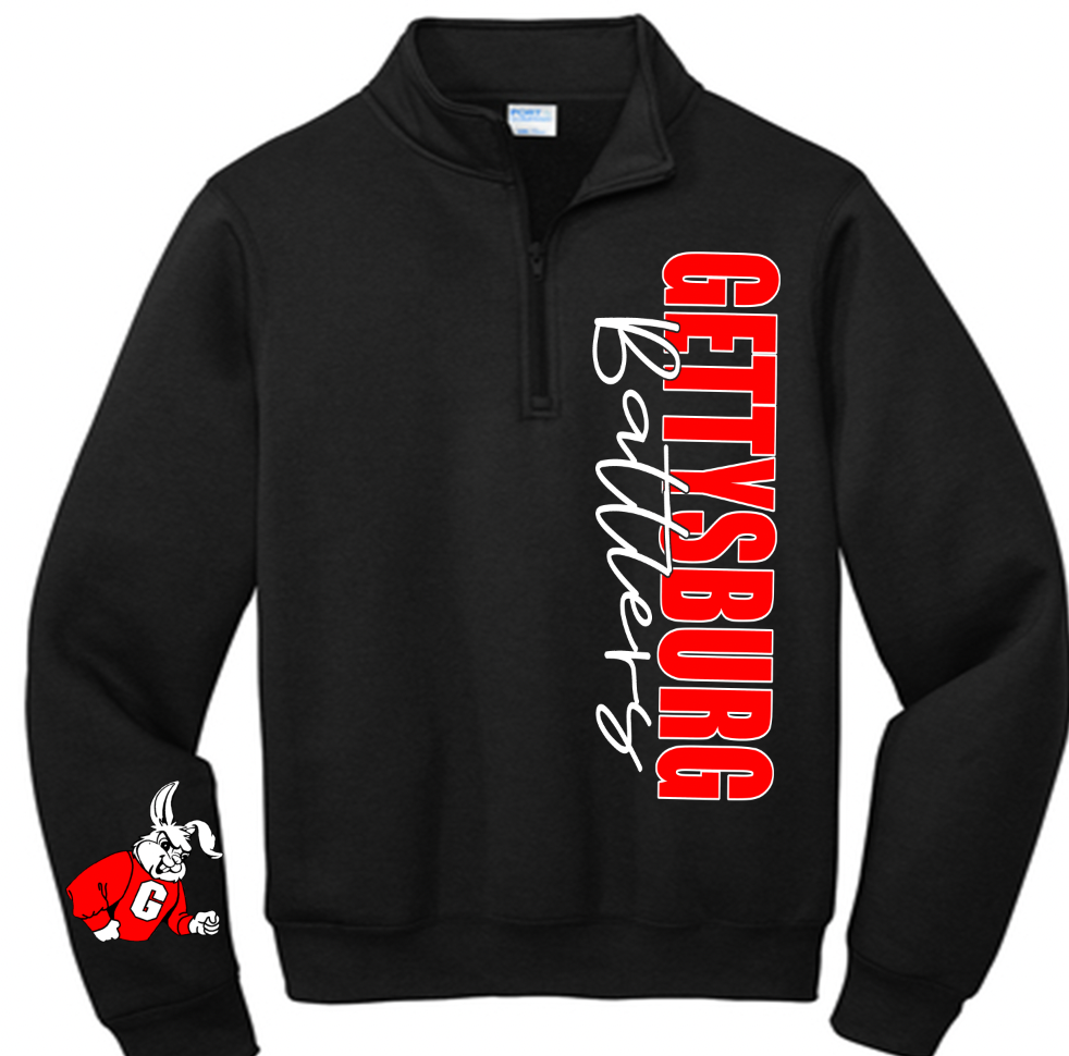 Gettysburg Battlers 1/4 zip side design