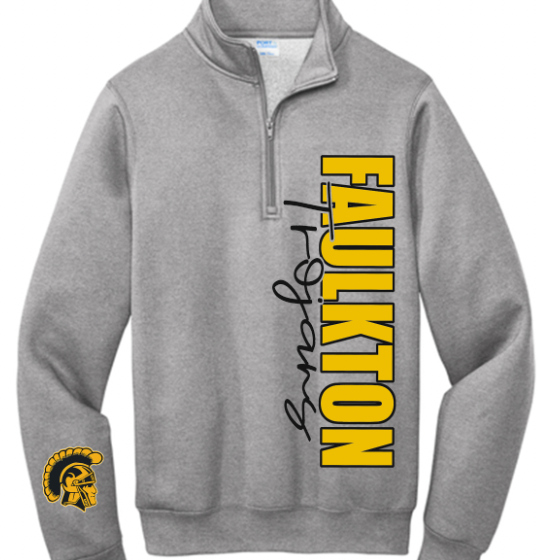 Faulkton Trojans 1/4 zip side design