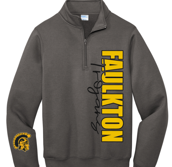 Faulkton Trojans 1/4 zip side design