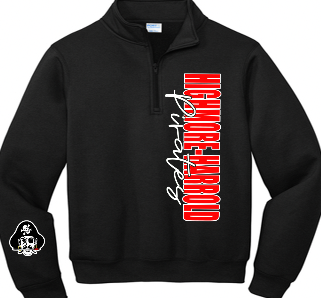 Highmore-Harrold Pirates 1/4 zip side design