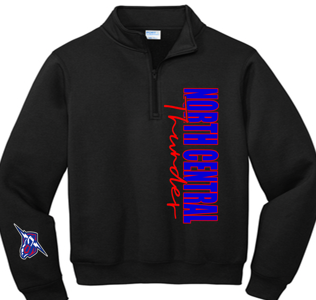 North Central Thunder 1/4 zip side design