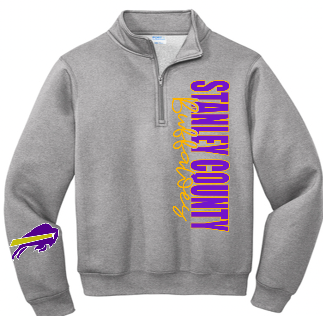 Stanley County Buffaloes 1/4 zip side design