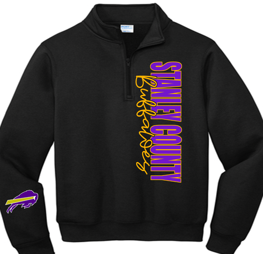 Stanley County Buffaloes 1/4 zip side design