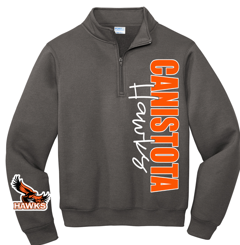 Canistota Hawks 1/4 zip side design