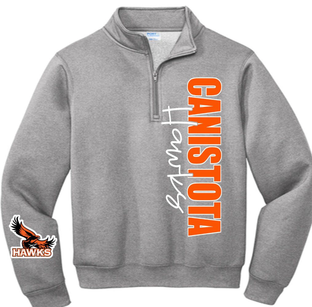 Canistota Hawks 1/4 zip side design