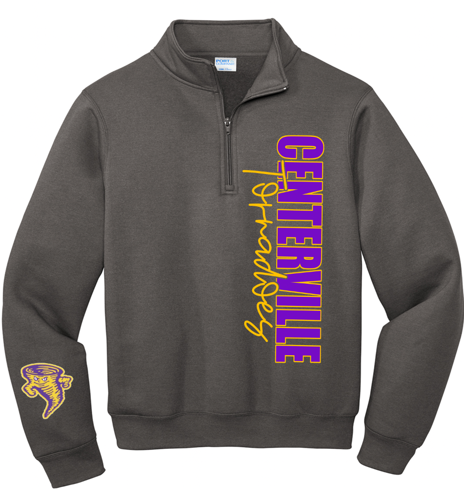 Centerville Tornadoes 1/4 zip side design