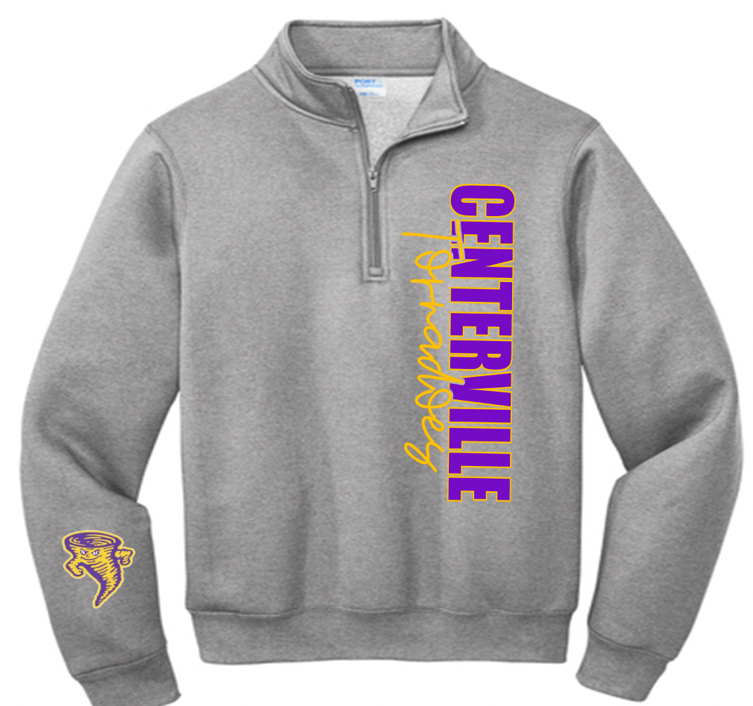 Centerville Tornadoes 1/4 zip side design