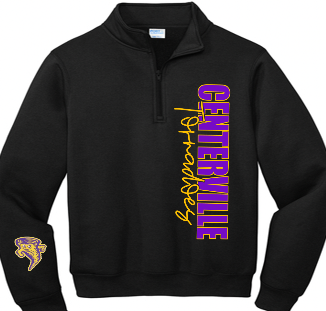 Centerville Tornadoes 1/4 zip side design