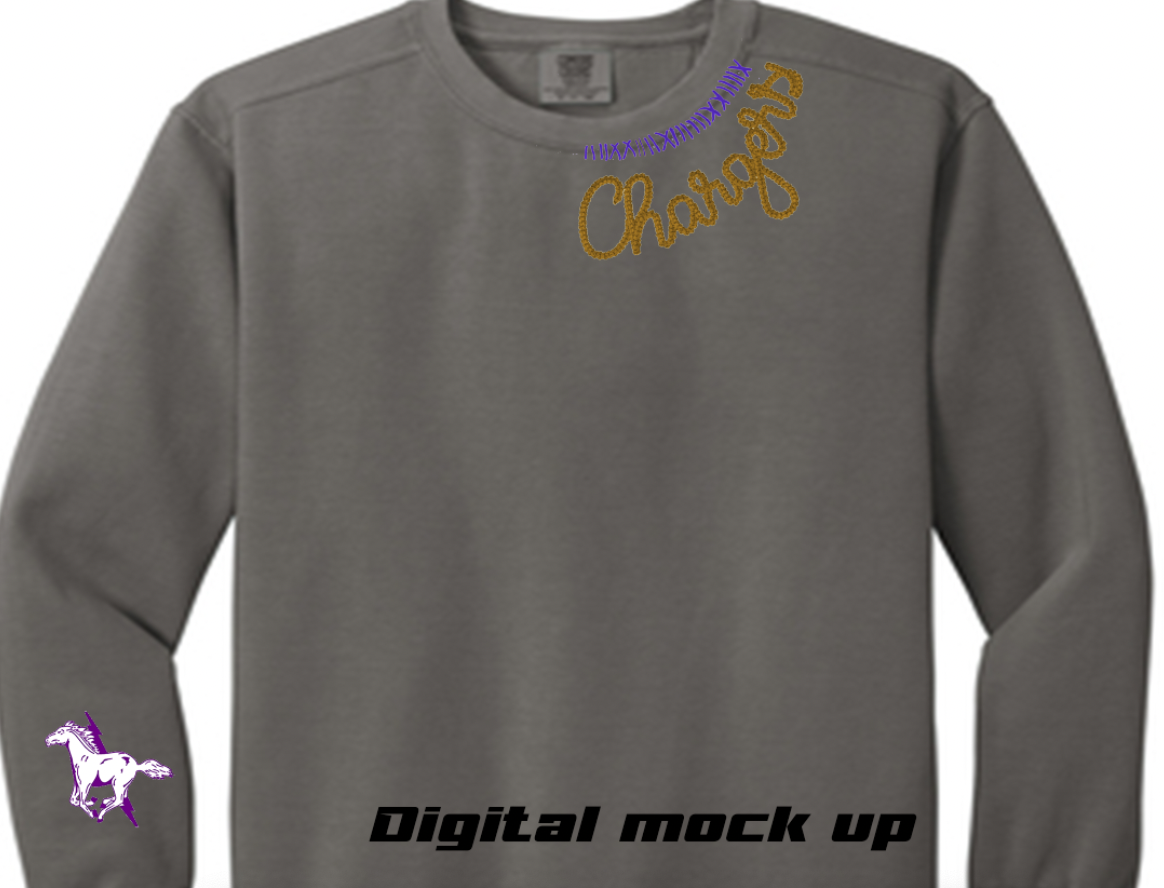 Chargers chain embroidered crewneck sweatshirt