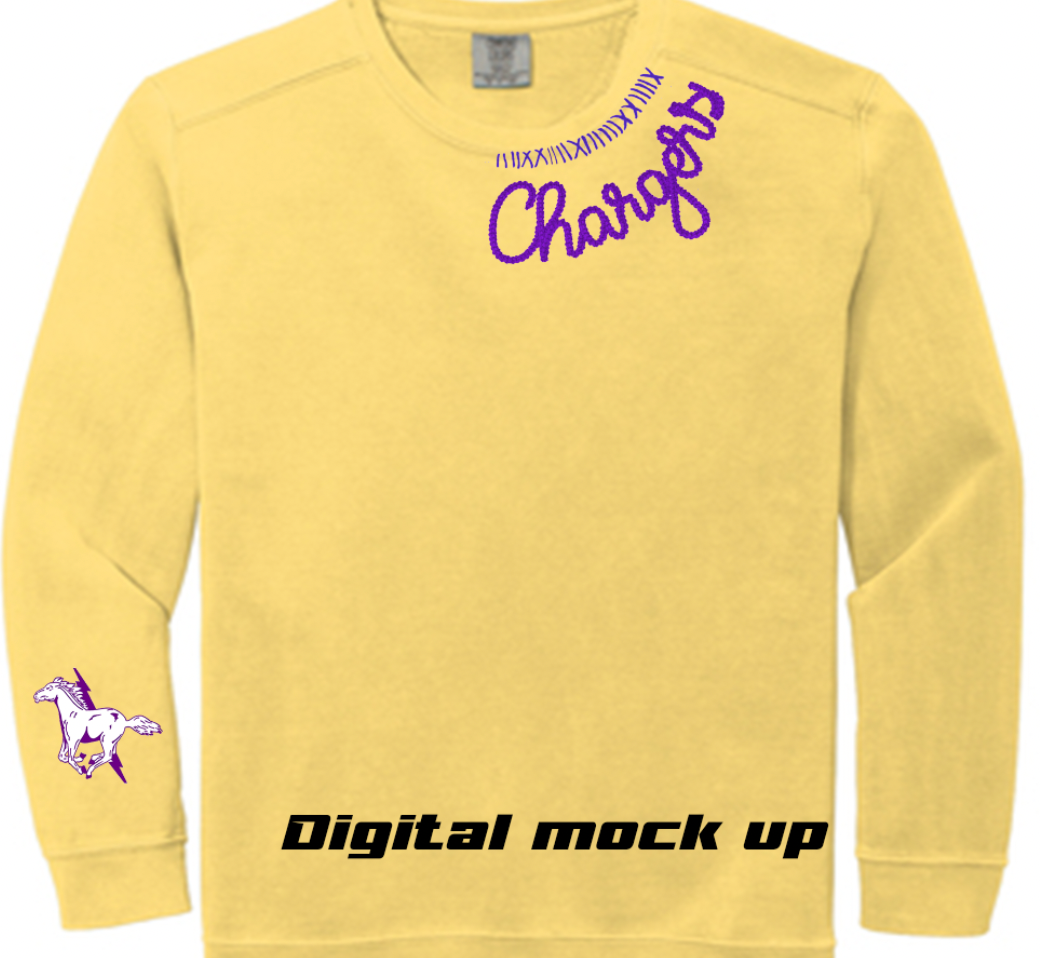 Chargers chain embroidered crewneck sweatshirt