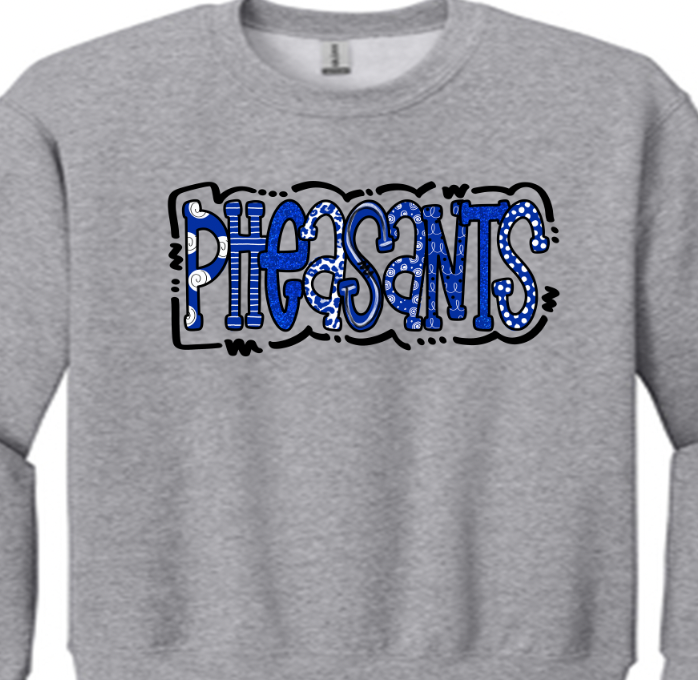 Pheasants hand drawn