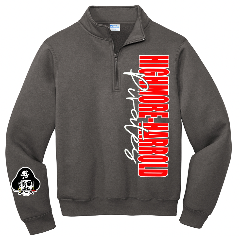 Highmore-Harrold Pirates 1/4 zip side design