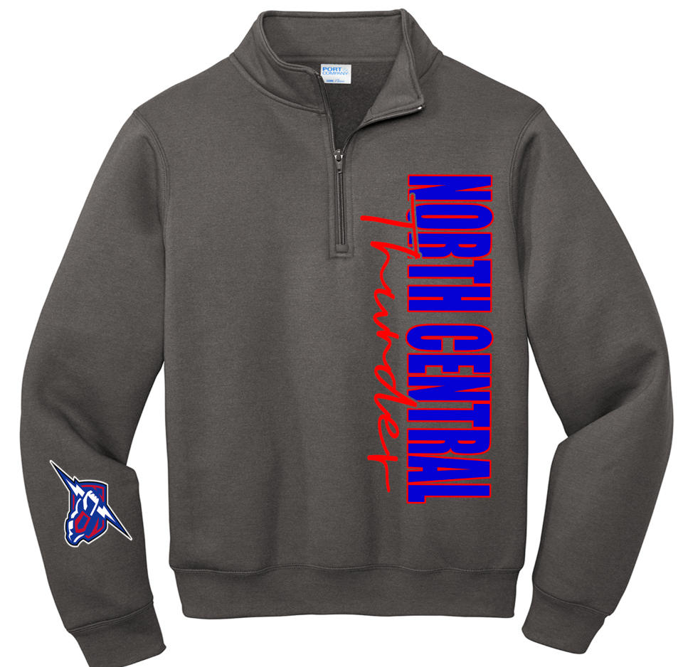 North Central Thunder 1/4 zip side design