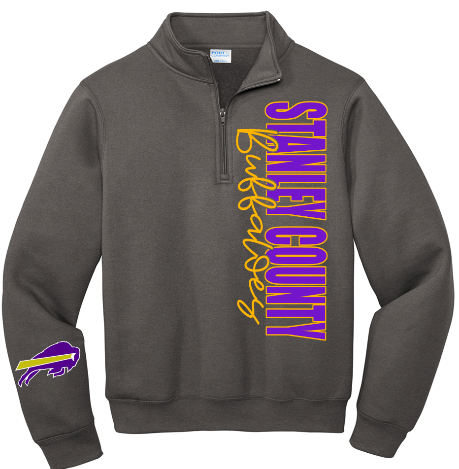 Stanley County Buffaloes 1/4 zip side design
