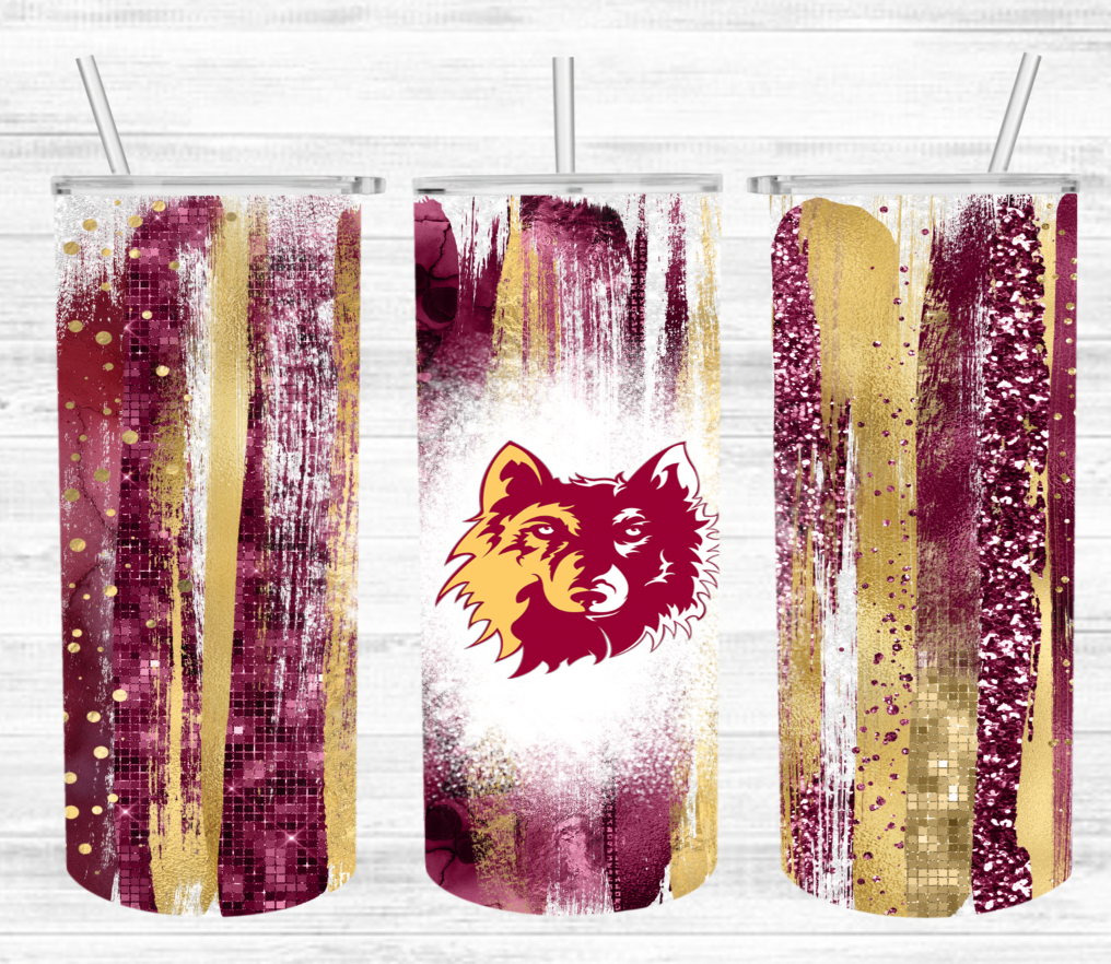 Wolves brushstroke tumbler