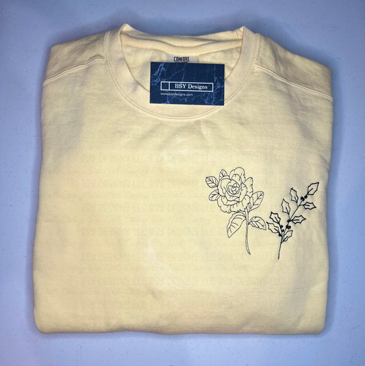 Customizable birth flower sweatshirt