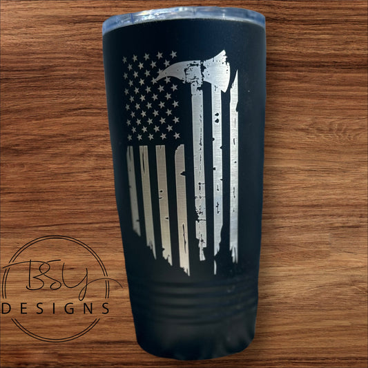 Fire engraved tumbler