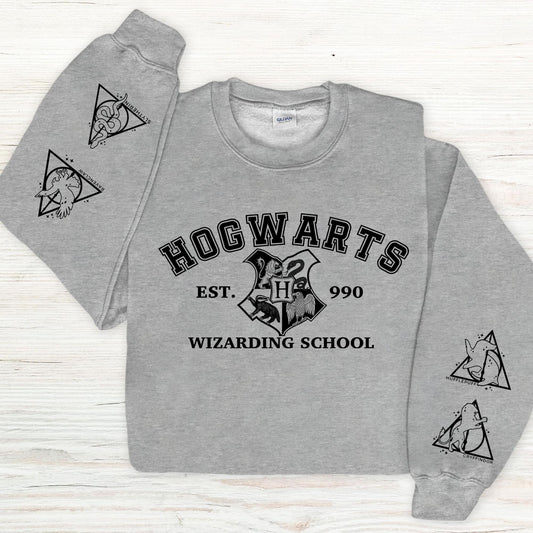 Wizarding school houses w/ sleeve design crewneck sweatshirt