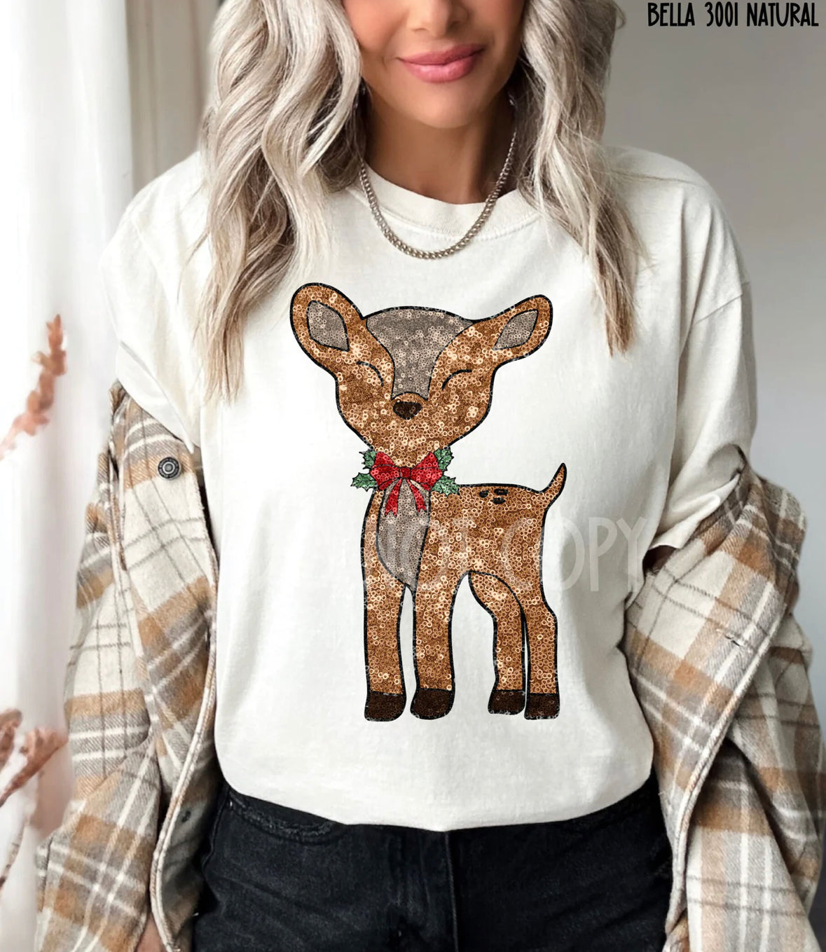 FAUX sequins reindeer WC