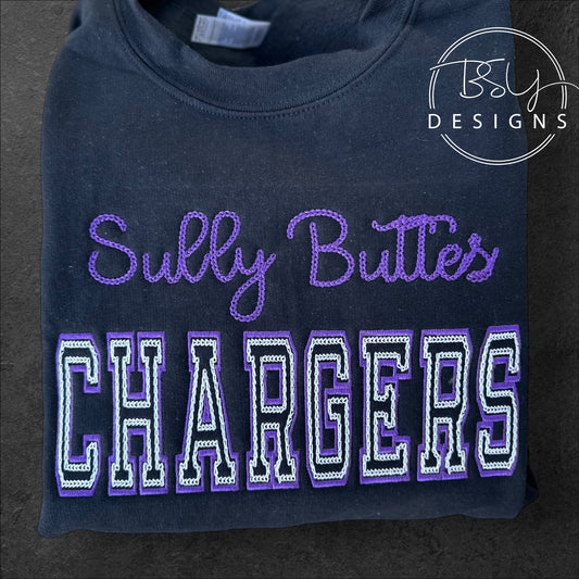 Chain stitch Sully Buttes Chargers Shirt