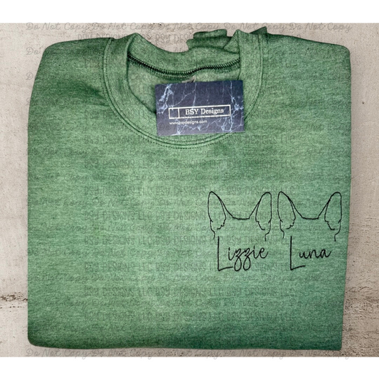 Custom dog outline embroidered crewneck sweatshirt