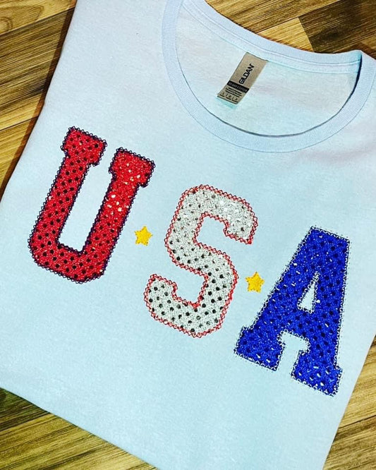 USA Embroidered applique