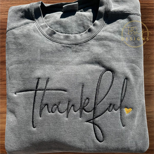 Thankful embroidered sweatshirt