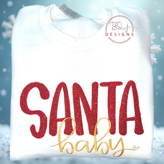 Santa baby embroidered sweatshirt