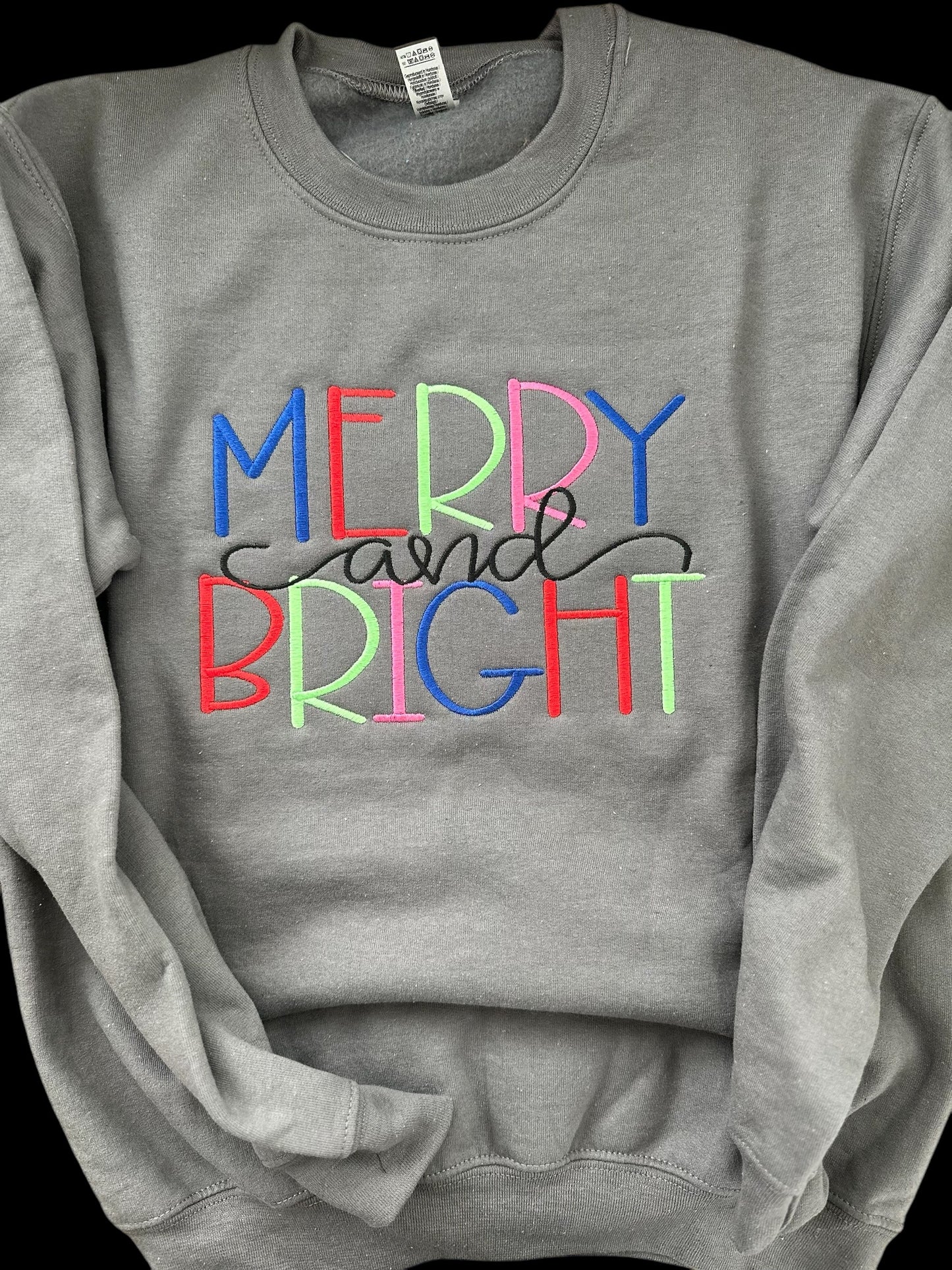 Merry & Bright embroidered tee|crewneck|hooded sweatshirt