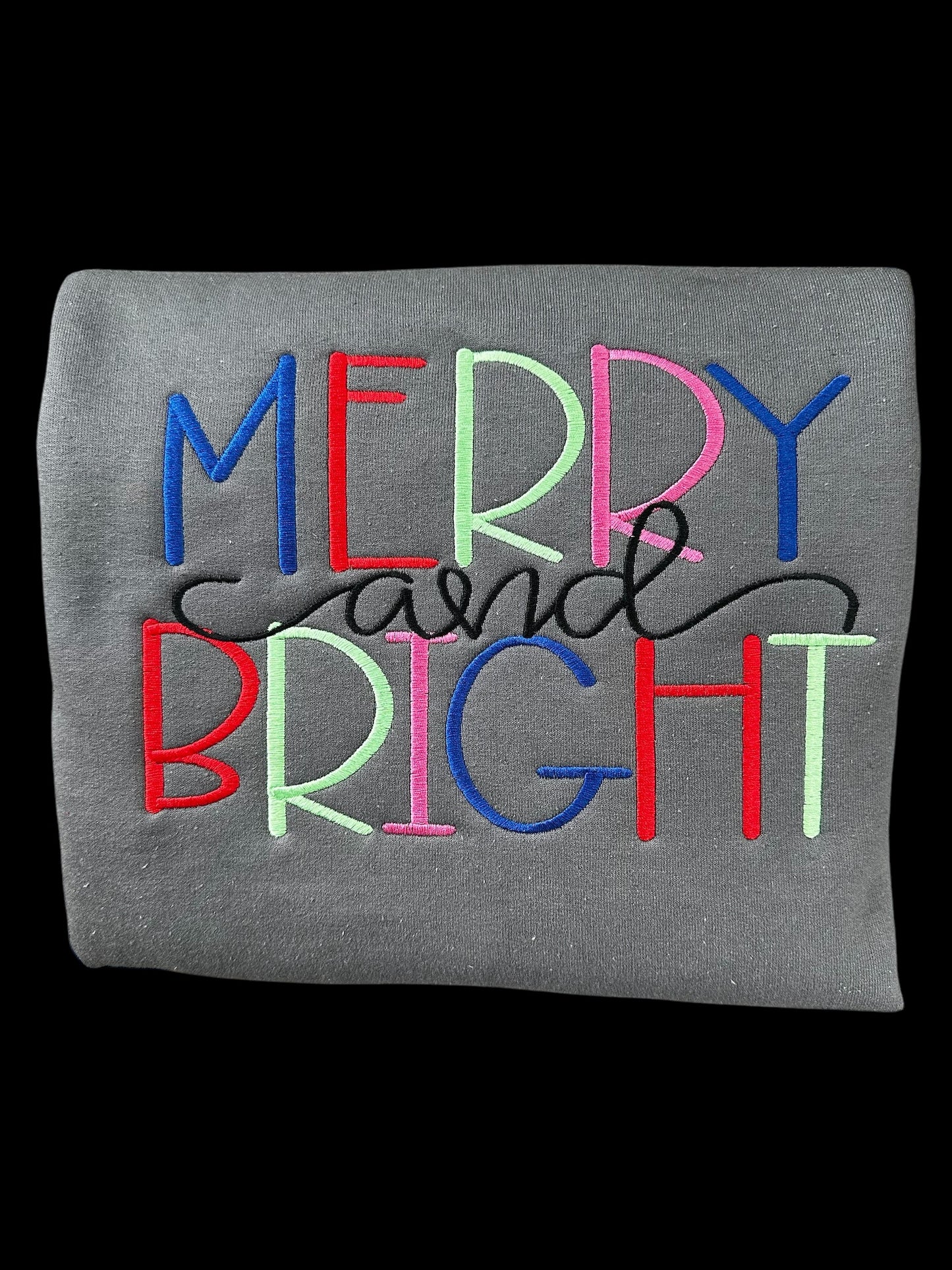 Merry & Bright embroidered tee|crewneck|hooded sweatshirt